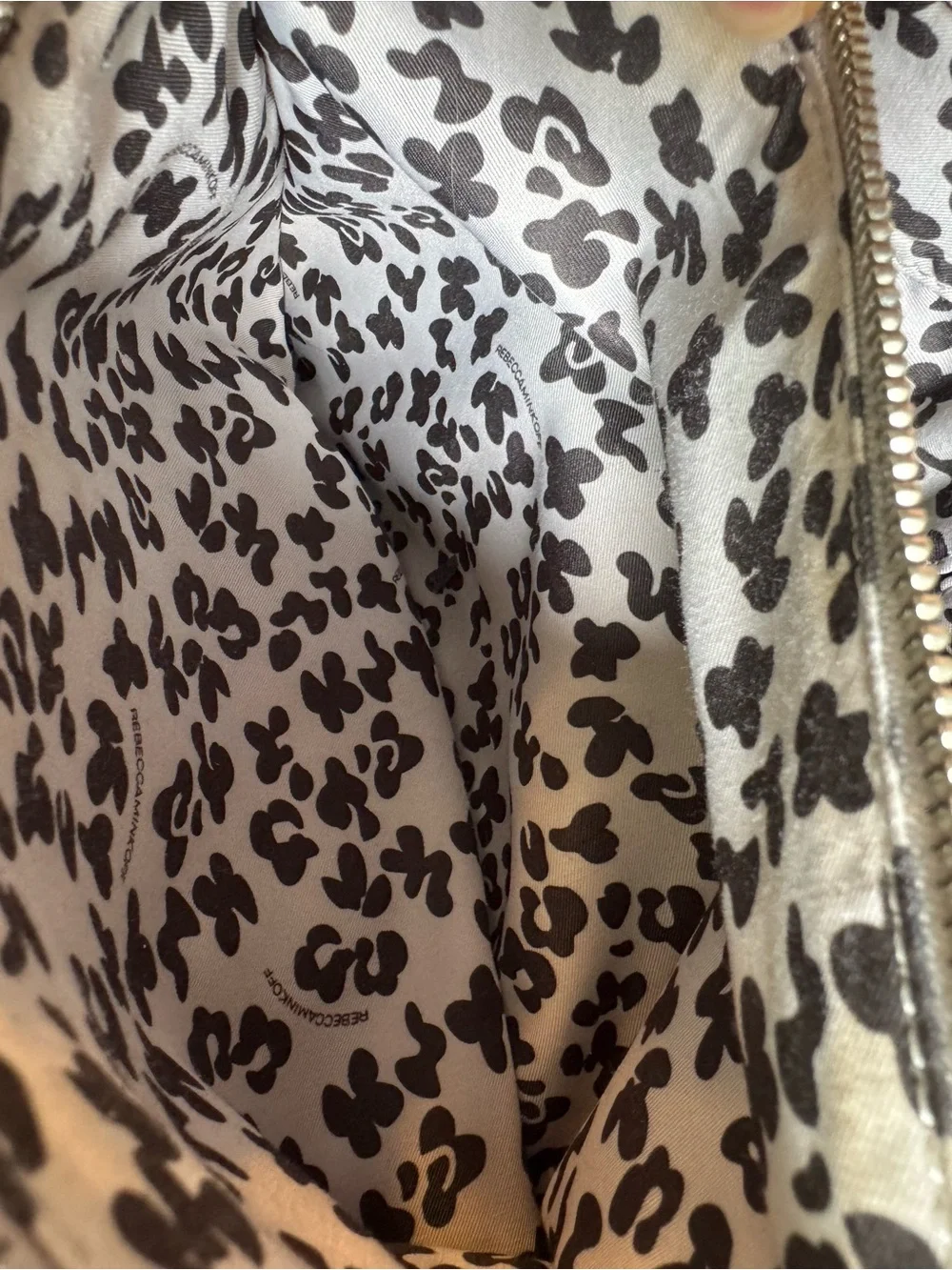 Rebecca Minkoff Cream Marble-Print Satchel